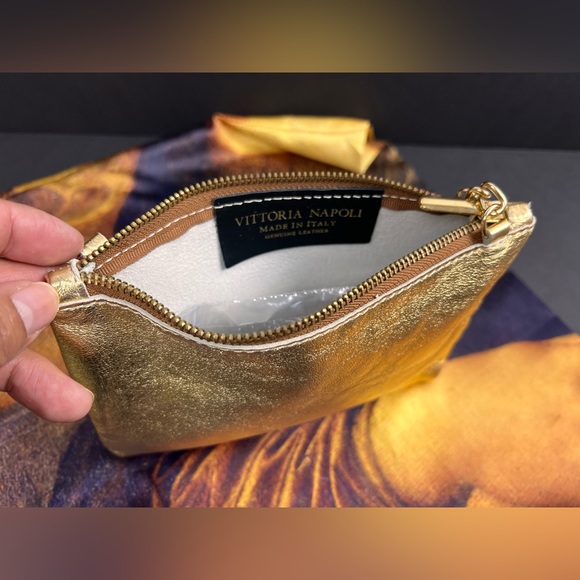 Vitoria Napoli Luxury Italian Designer Leather Mini Bag gold Shoulder Bag - Picture 5 of 6